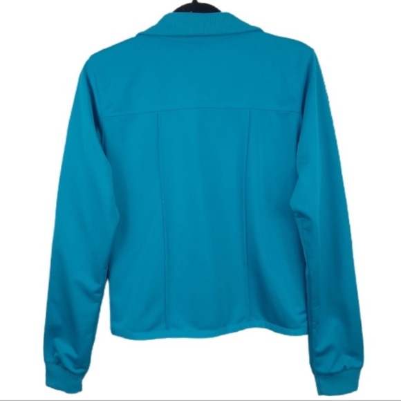 Adidas Full Zip Retro Track Jacket Turquoise Women’s Size Small - Picture 2 of 12